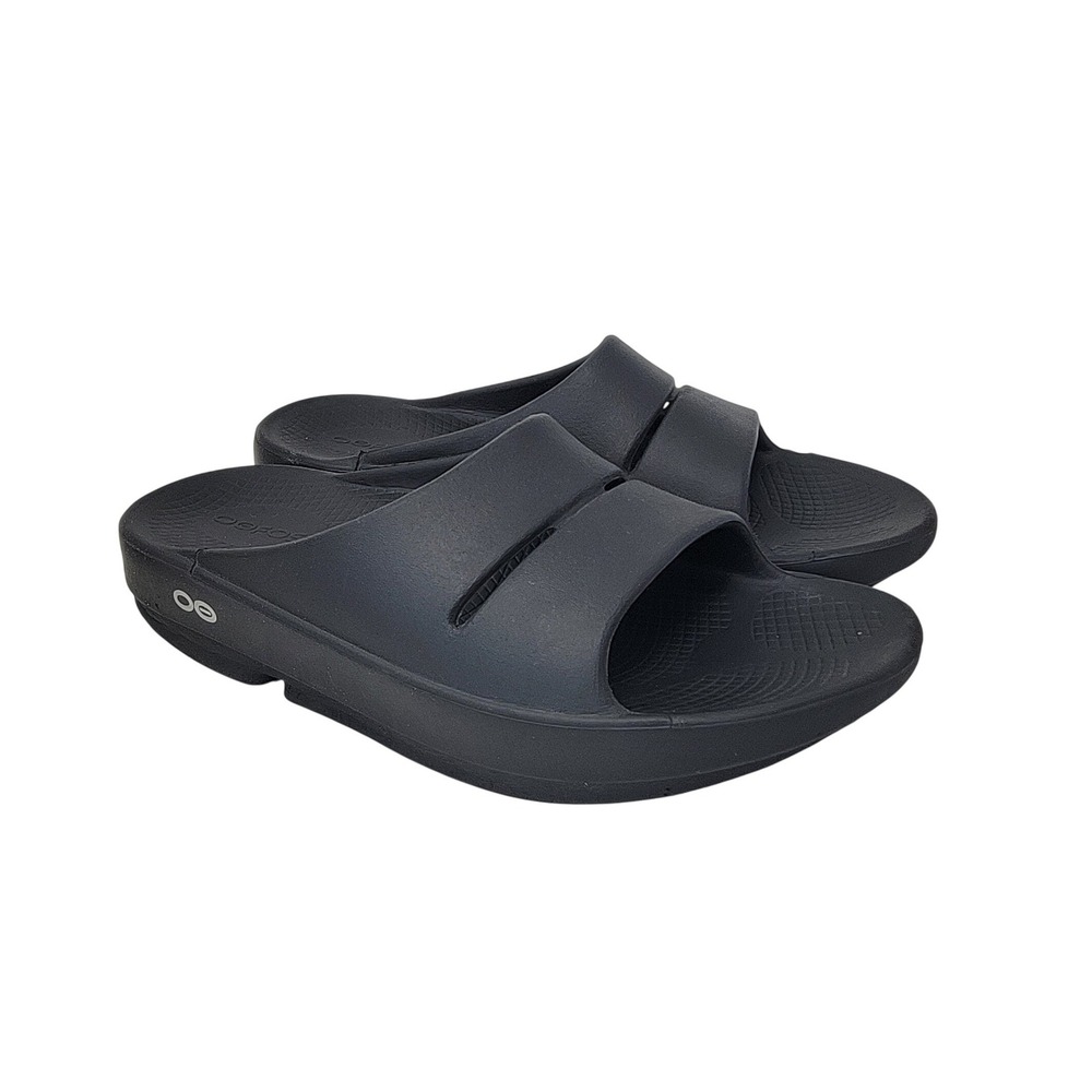 Oofos OOahh Recovery Slide Sandals Womens 6 Black Foam Comfort Slip On